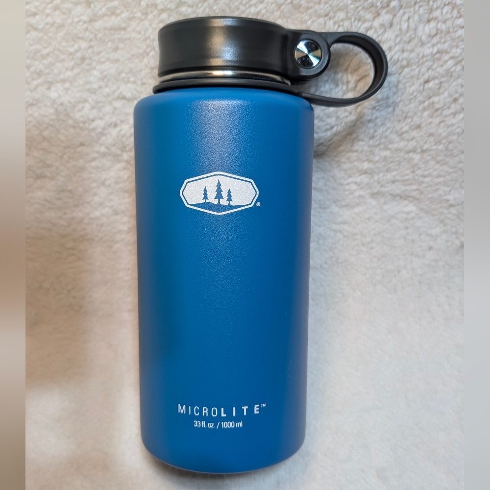Microlite Blue L.L. Bean Stainless Steel Insulated Textured Water Bottle 33fl Oz